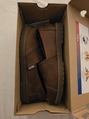 Skechers BOBS Women's Slip-On Loafers with Memory Foam Insoles in Brown